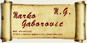 Marko Gaborović vizit kartica